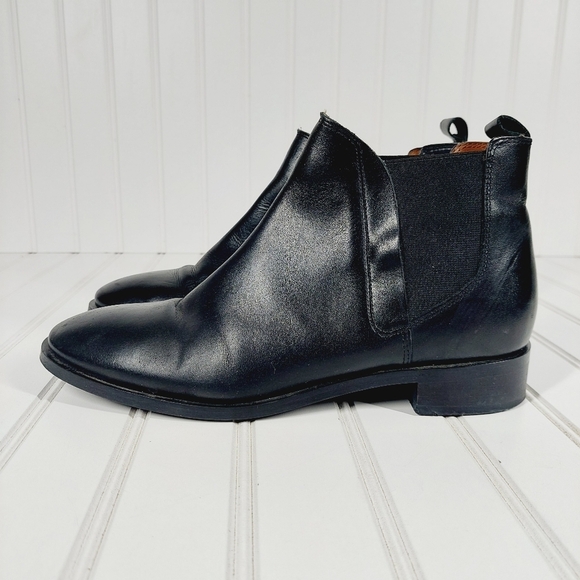 Topshop Kaiser Leather Chunky Chelsea Boots in Black D628 - Picture 1 of 15